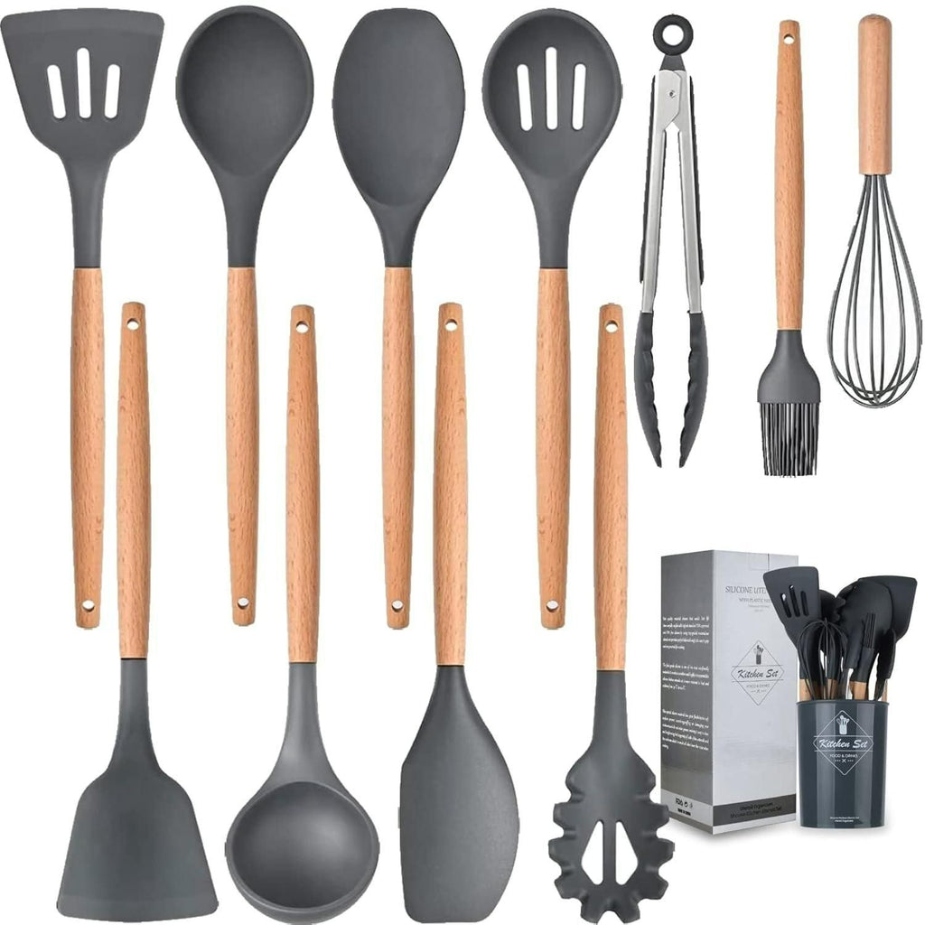 Silicone Cooking Utensils Set of 11pcs with Holder